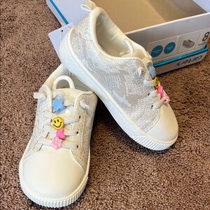 Carter's Cream Sneakers with Colorful Charms